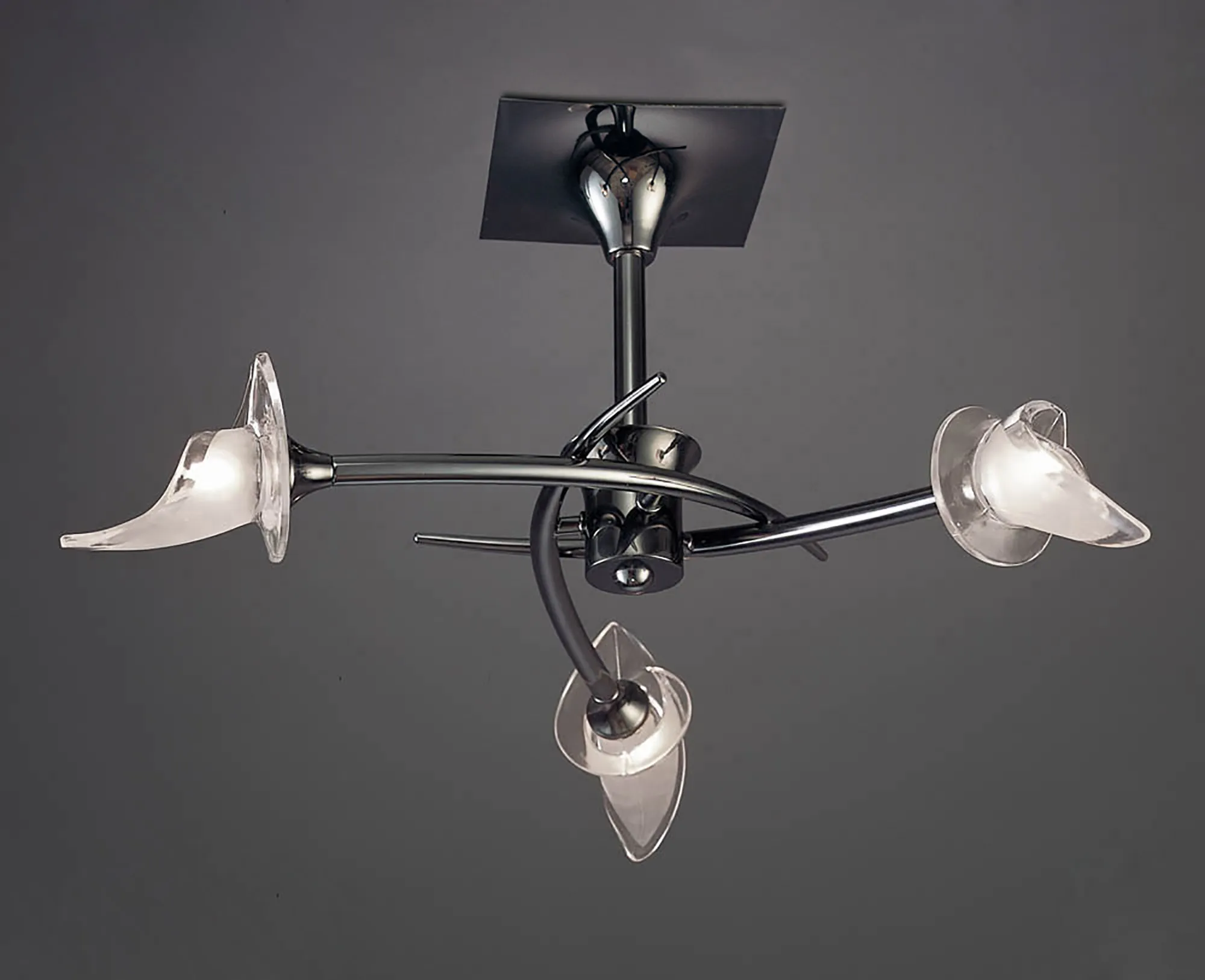 Flavia Black Chrome Ceiling Lights Mantra Semi Flush Fittings